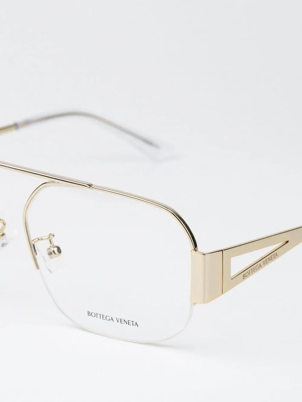 Bottega Veneta Women Eyeglasses Gold Pilot BV1067O 002 NEW AUTHENTIC